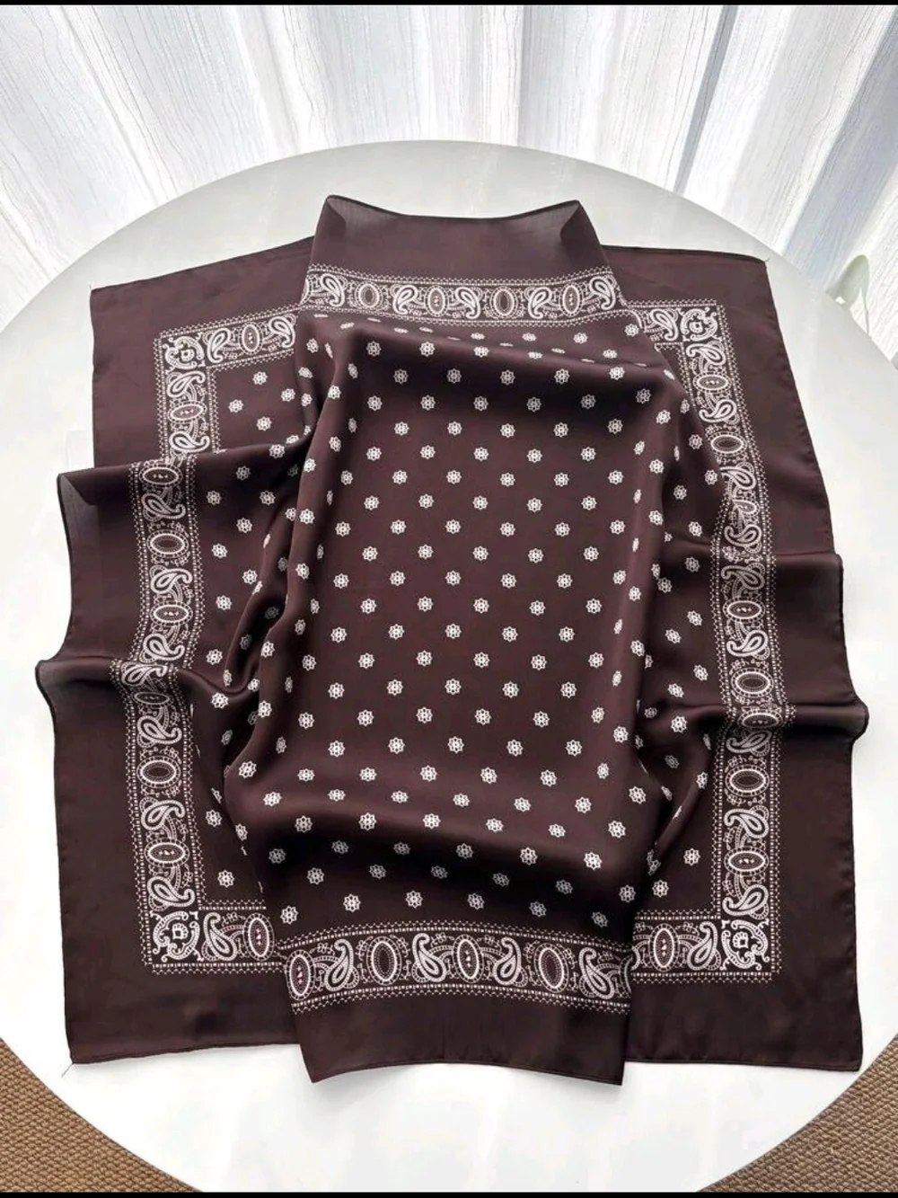 Men's Brown Patterned  Neck Scarf 26.8